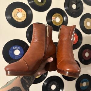 Brown Leather Ankle Boots